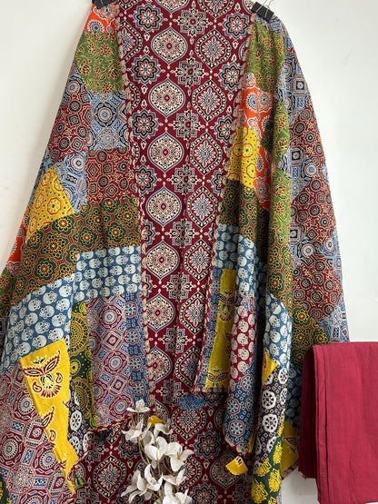 2. Ajrakh Cotton Dress Material