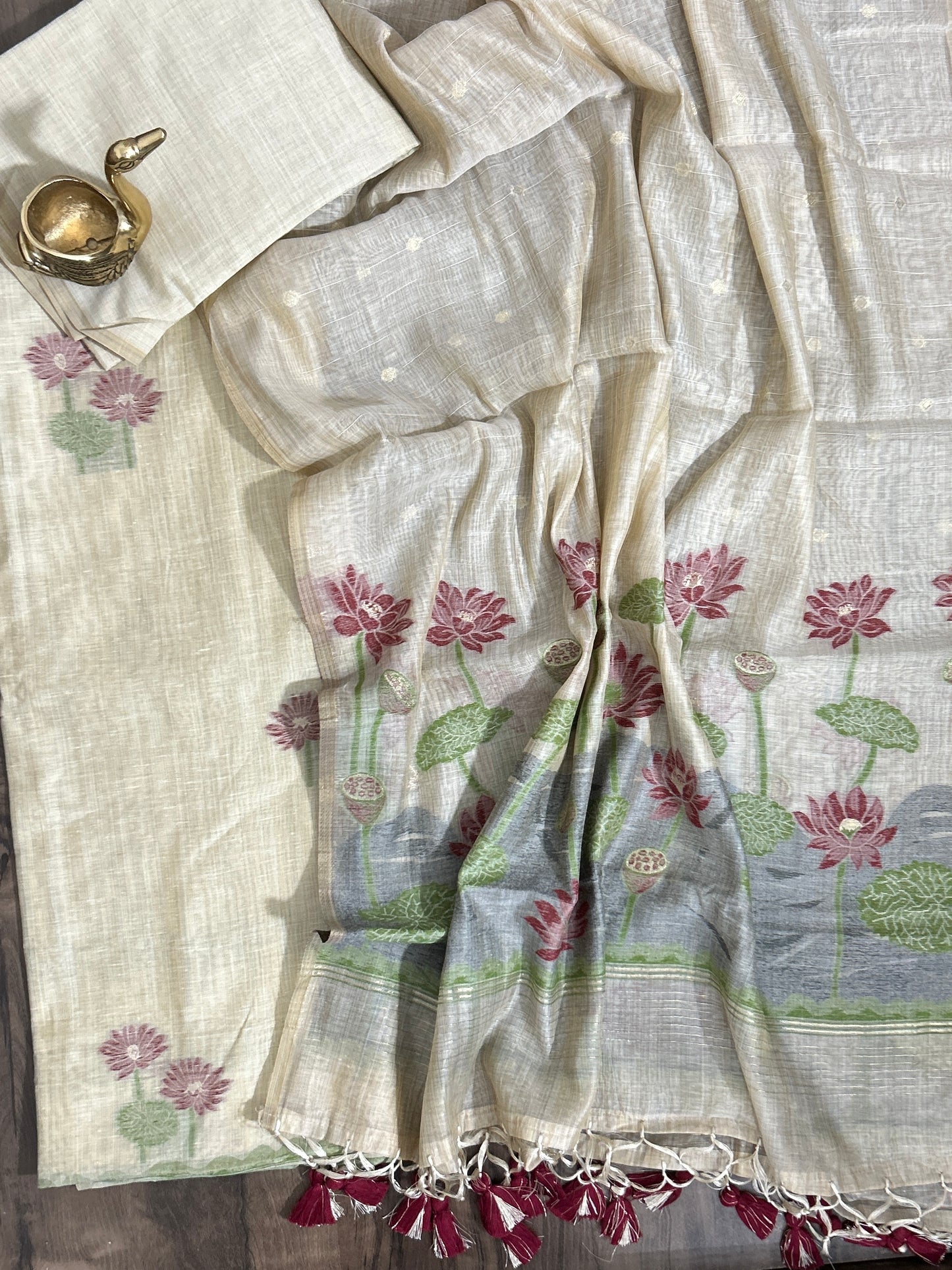 Mal Chanderi Jamdani Dress Material