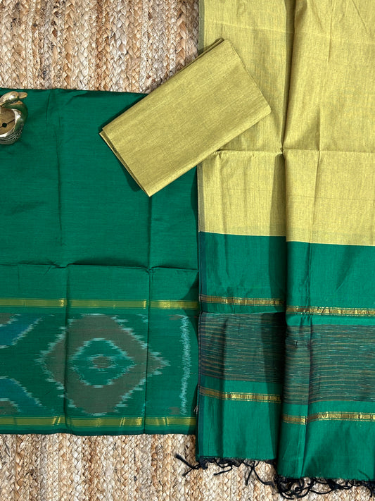 Ikat Cotton Silk Dress Material