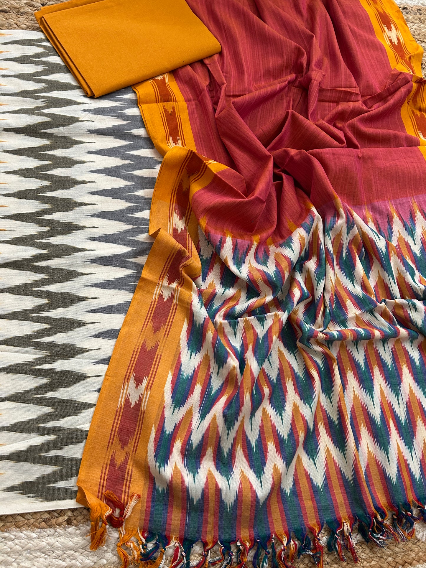 Ikat Cotton Dress Material