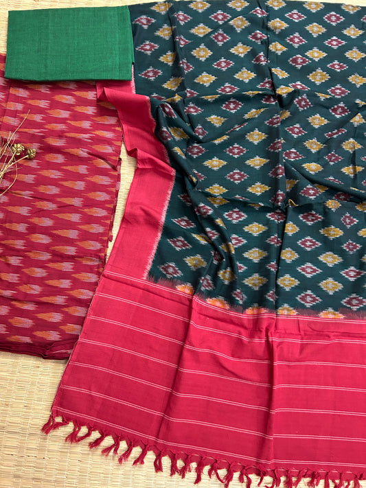 Double Ikat Cotton Dress Material