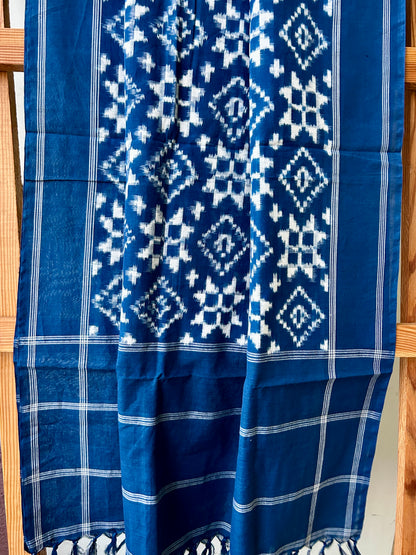 Telia Rumal Ikat Mercerized Cotton Dupatta