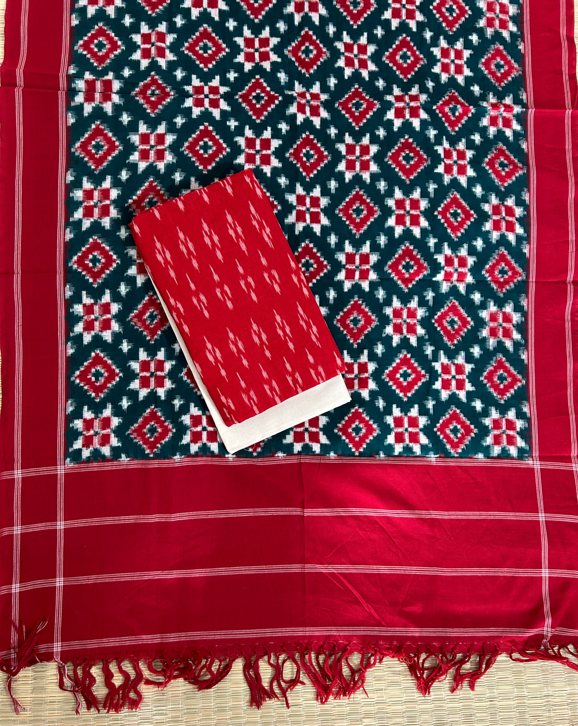 Telia Rumal Double Ikat Cotton Dress Material