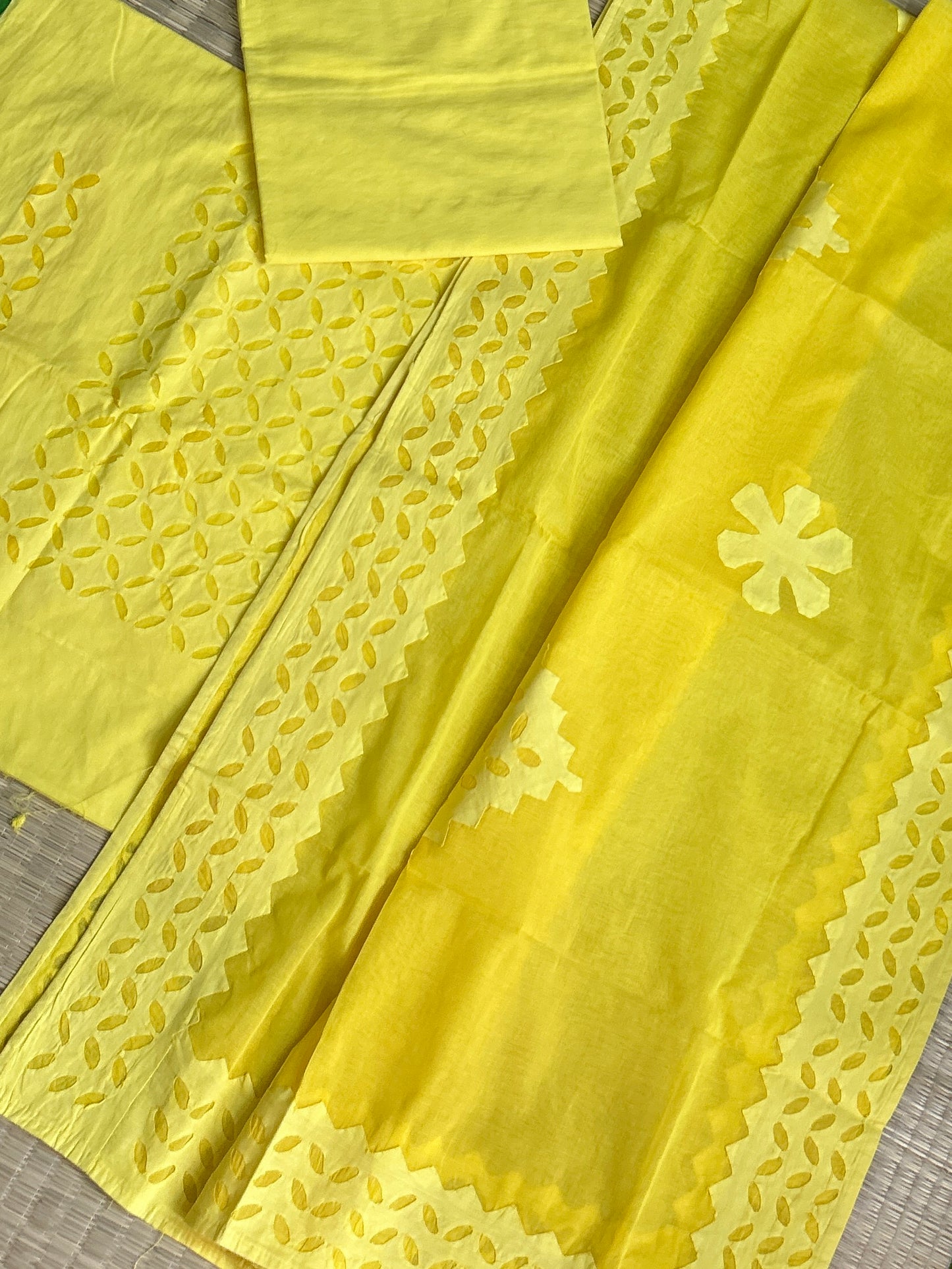 Appliqué Work Cotton Dress Material