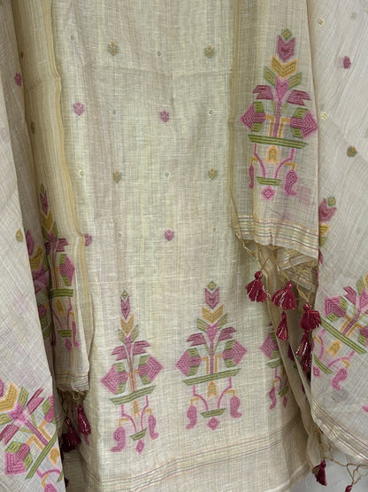Assam Muga Silk Cotton Hand Woven Dress Material