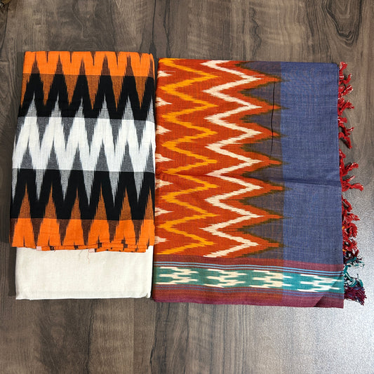 Ikat Cotton Dress Material
