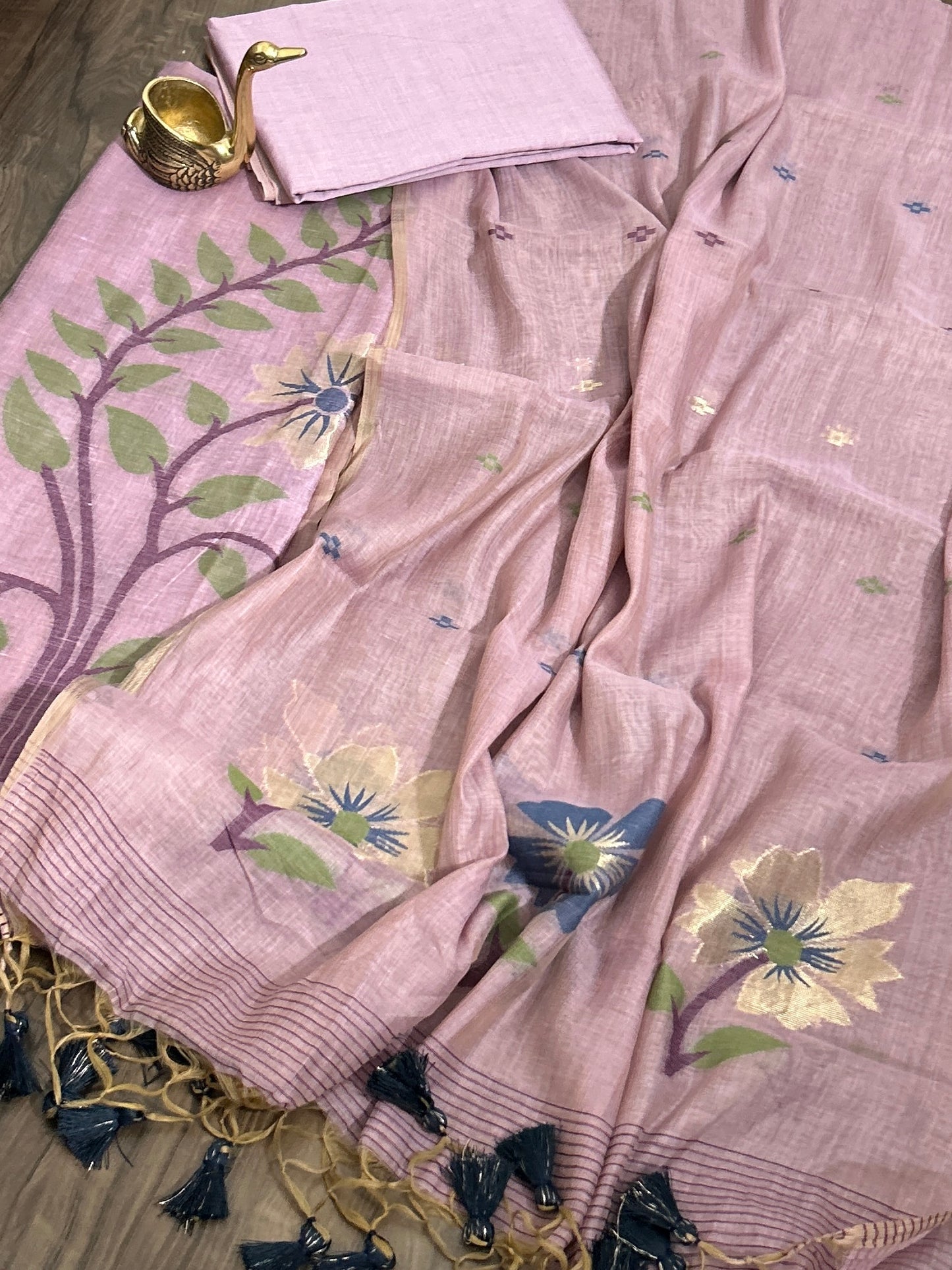 Mal Chanderi Jamdani Dress Material