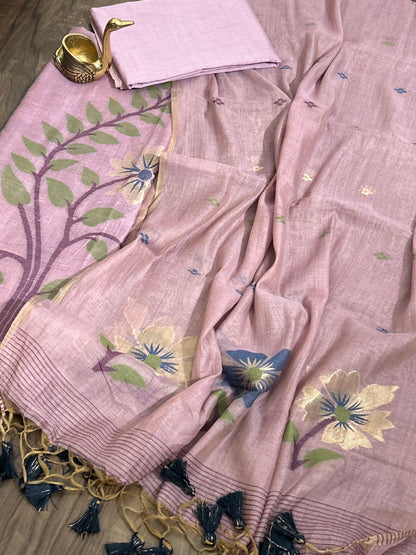 Mal Chanderi Jamdani Dress Material