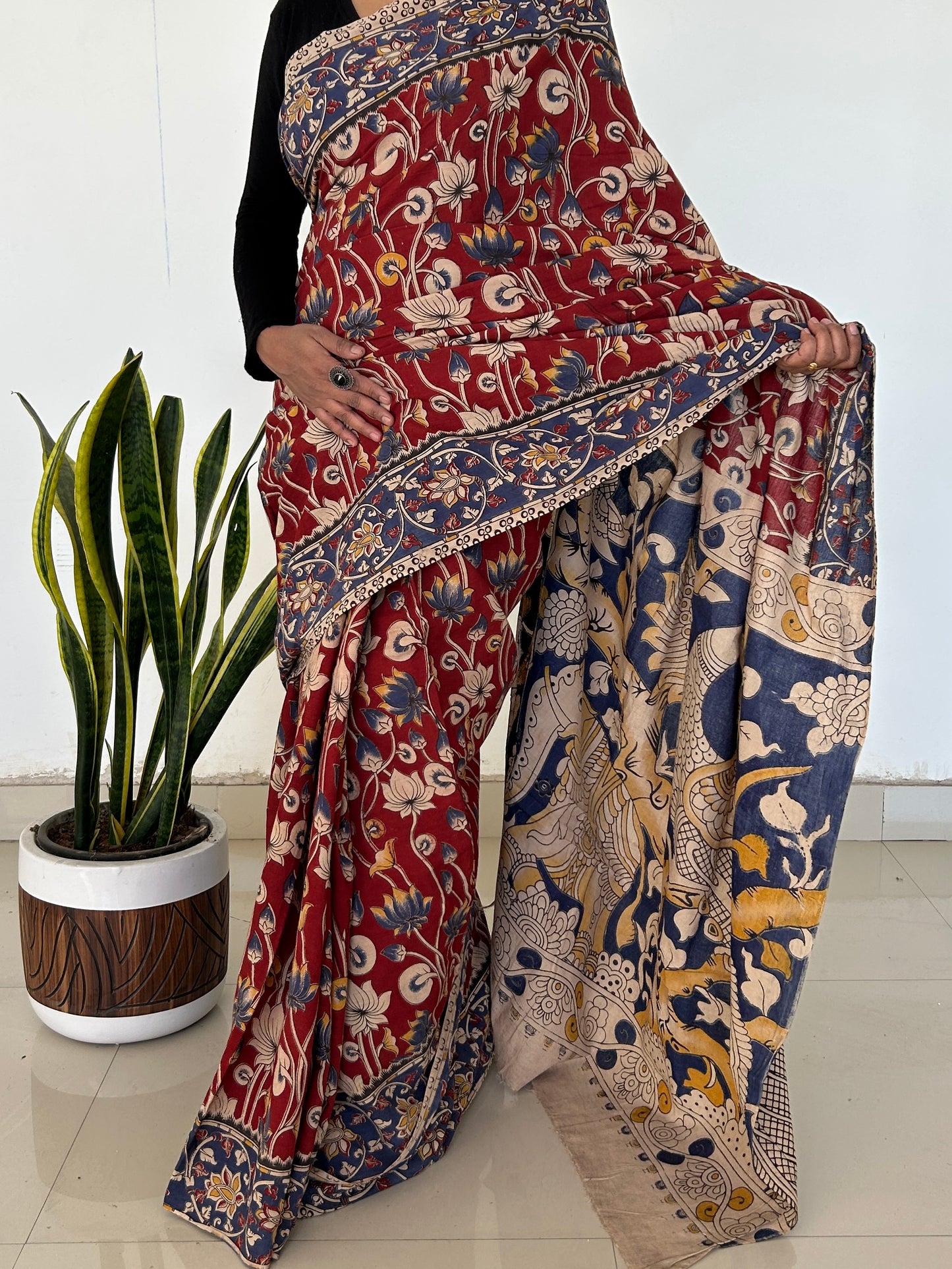 Kalamkari Cotton Saree with Blouse
