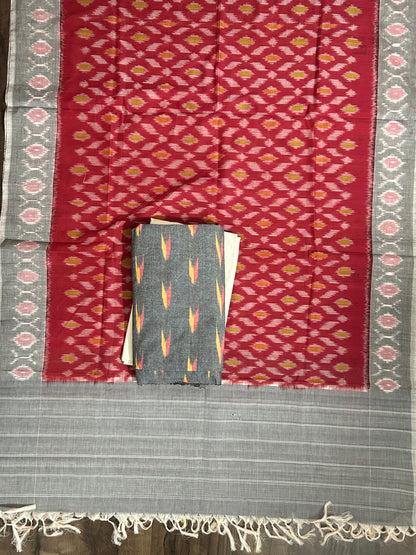 Double Ikat Cotton Dress Material