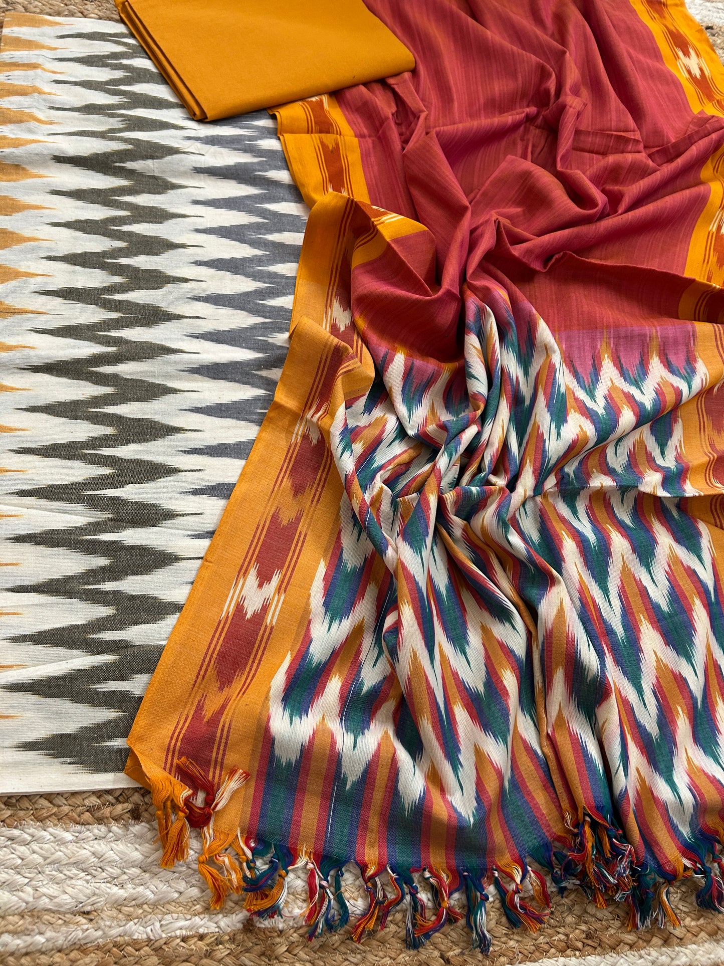 Ikat Cotton Dress Material