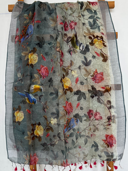 Pure Linen Digital Print Dupatta