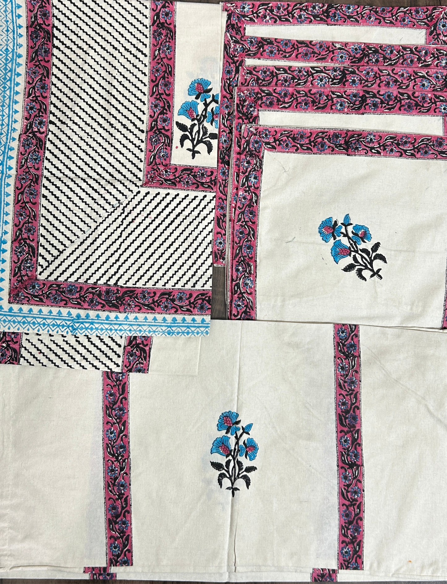 8 pc Hand Block Printed Diwan Set