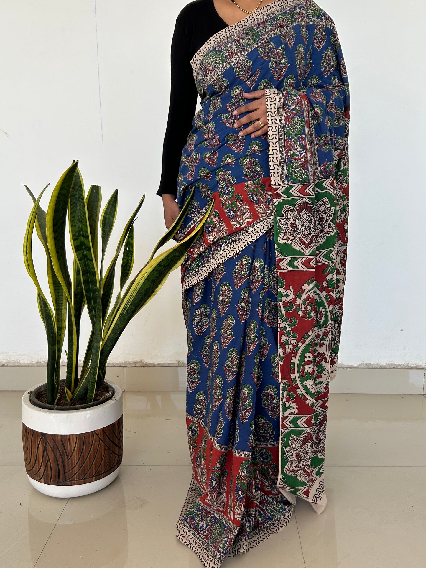 Kalamkari Cotton Saree with Blouse