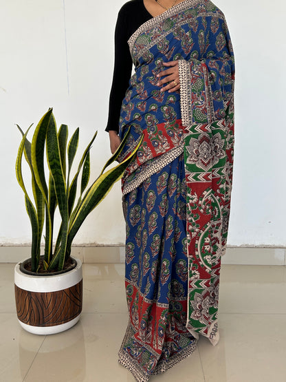 Kalamkari Cotton Saree with Blouse