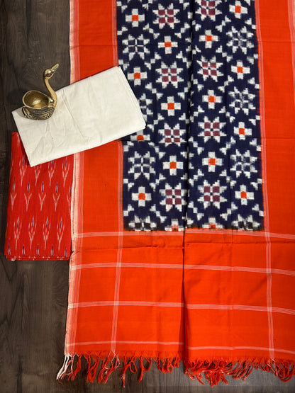 Telia Rumal Double Ikat Cotton Dress Material