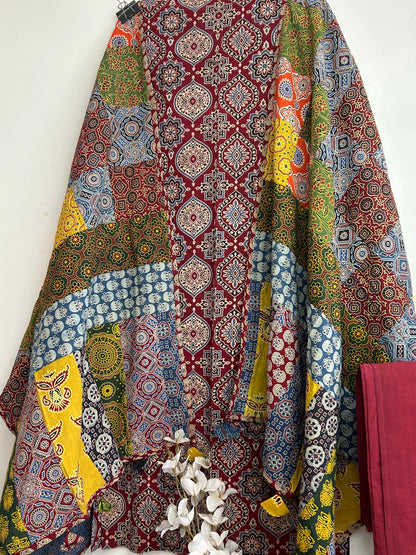 2. Ajrakh Cotton Dress Material