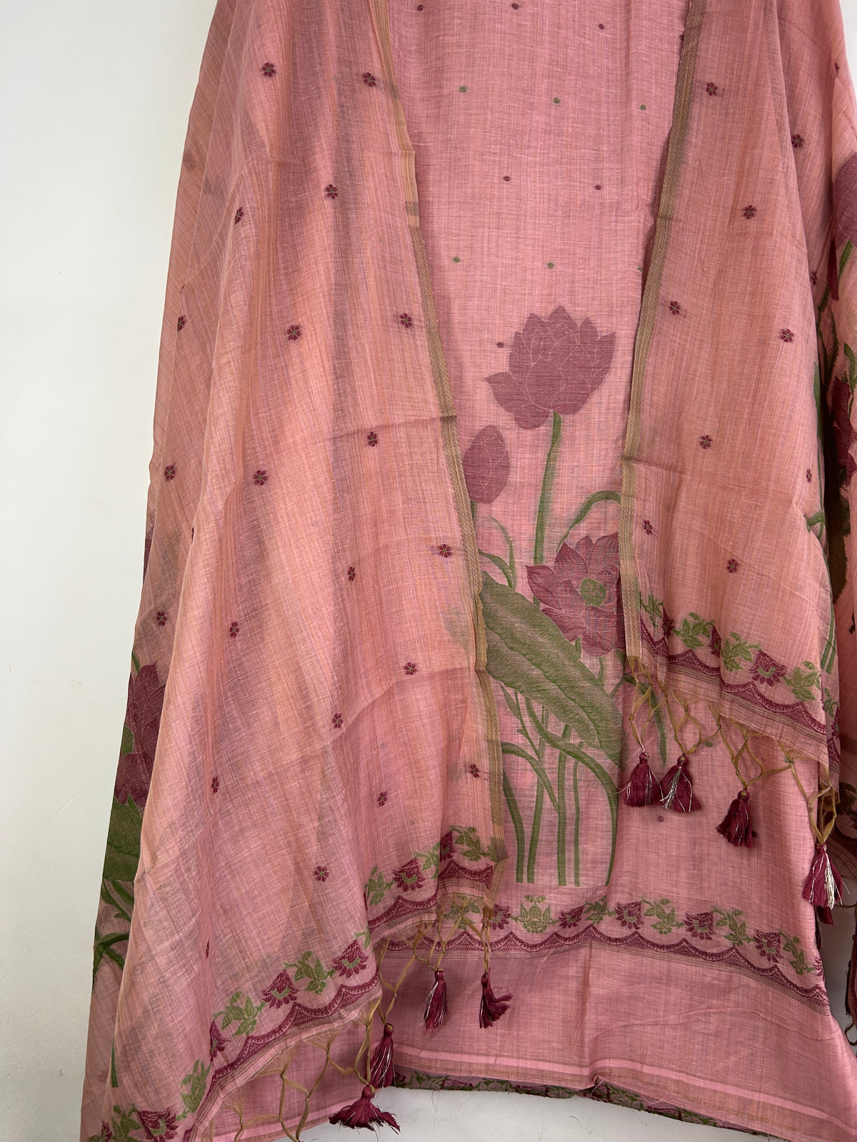 Assam Muga Silk Cotton Hand Woven Dress Material