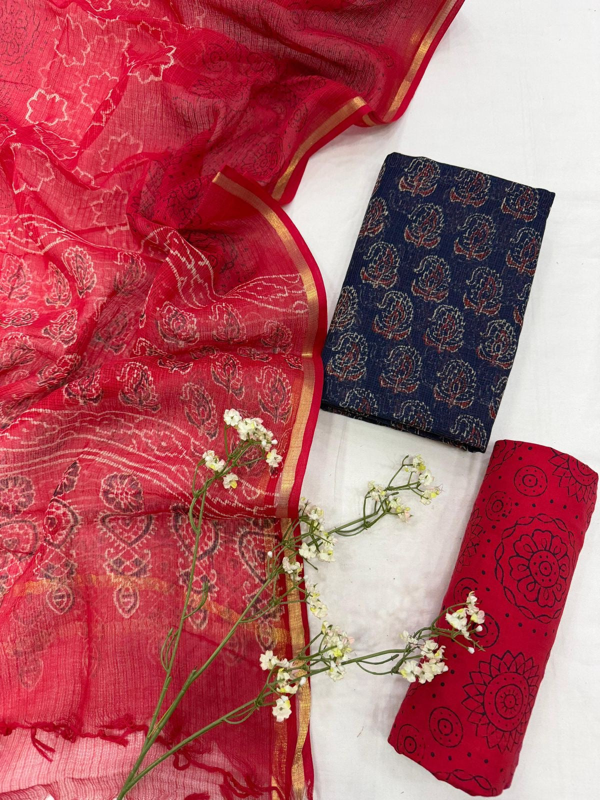 Hand BlockPrint Kota Doriya Dress Material