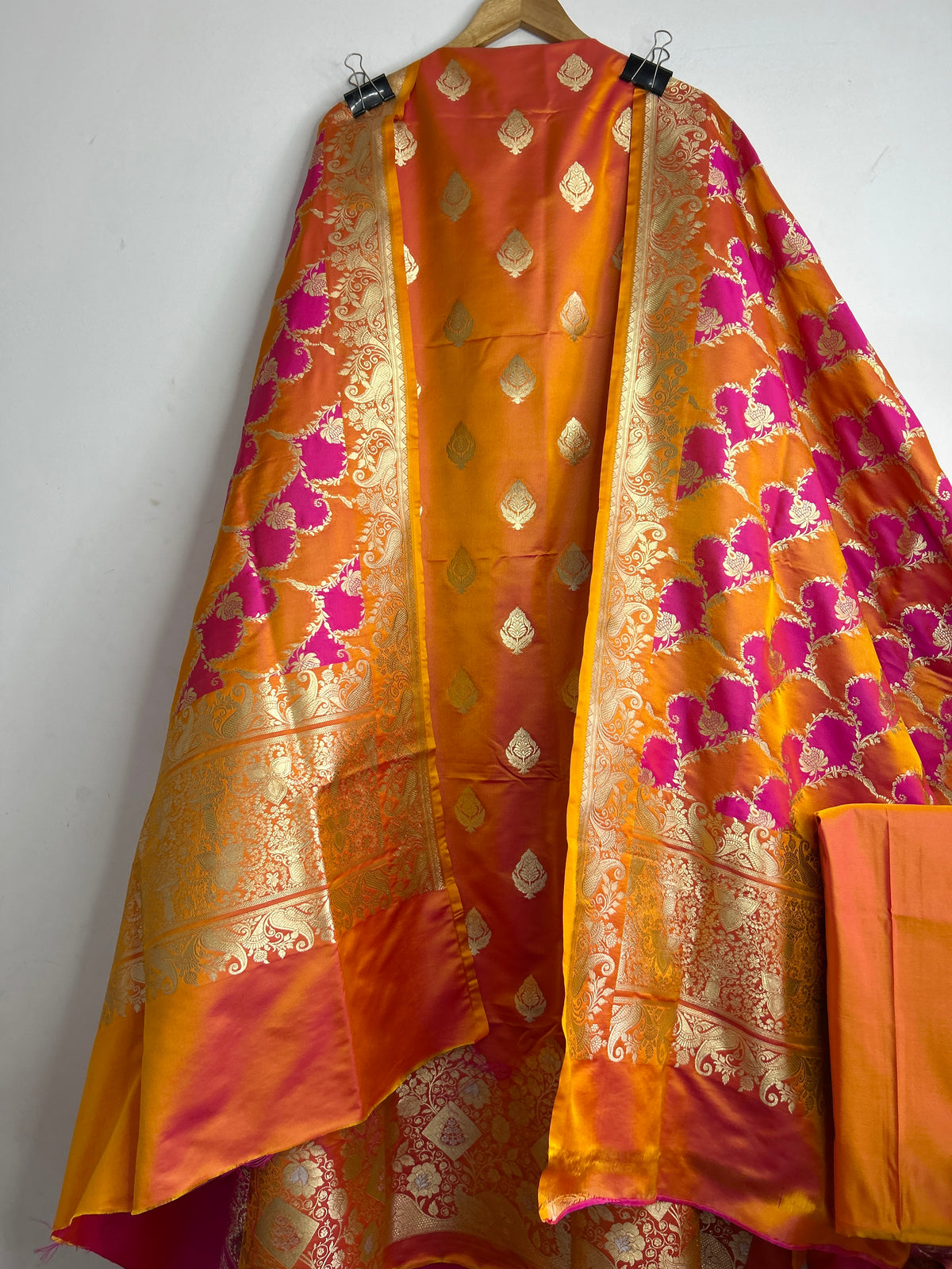 Dual Shaded Banarasi Silk Dress Material