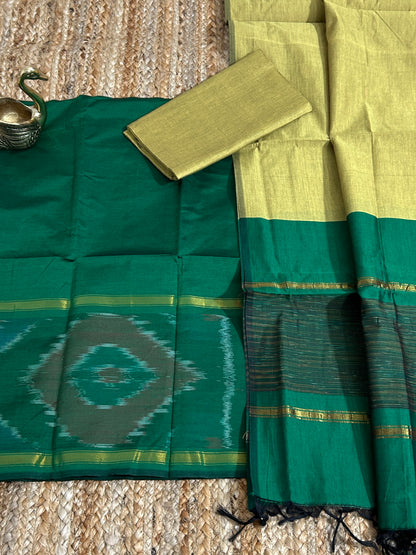 Ikat Cotton Silk Dress Material