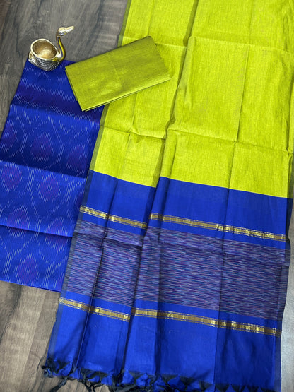 Ikat Cotton Silk Dress Material