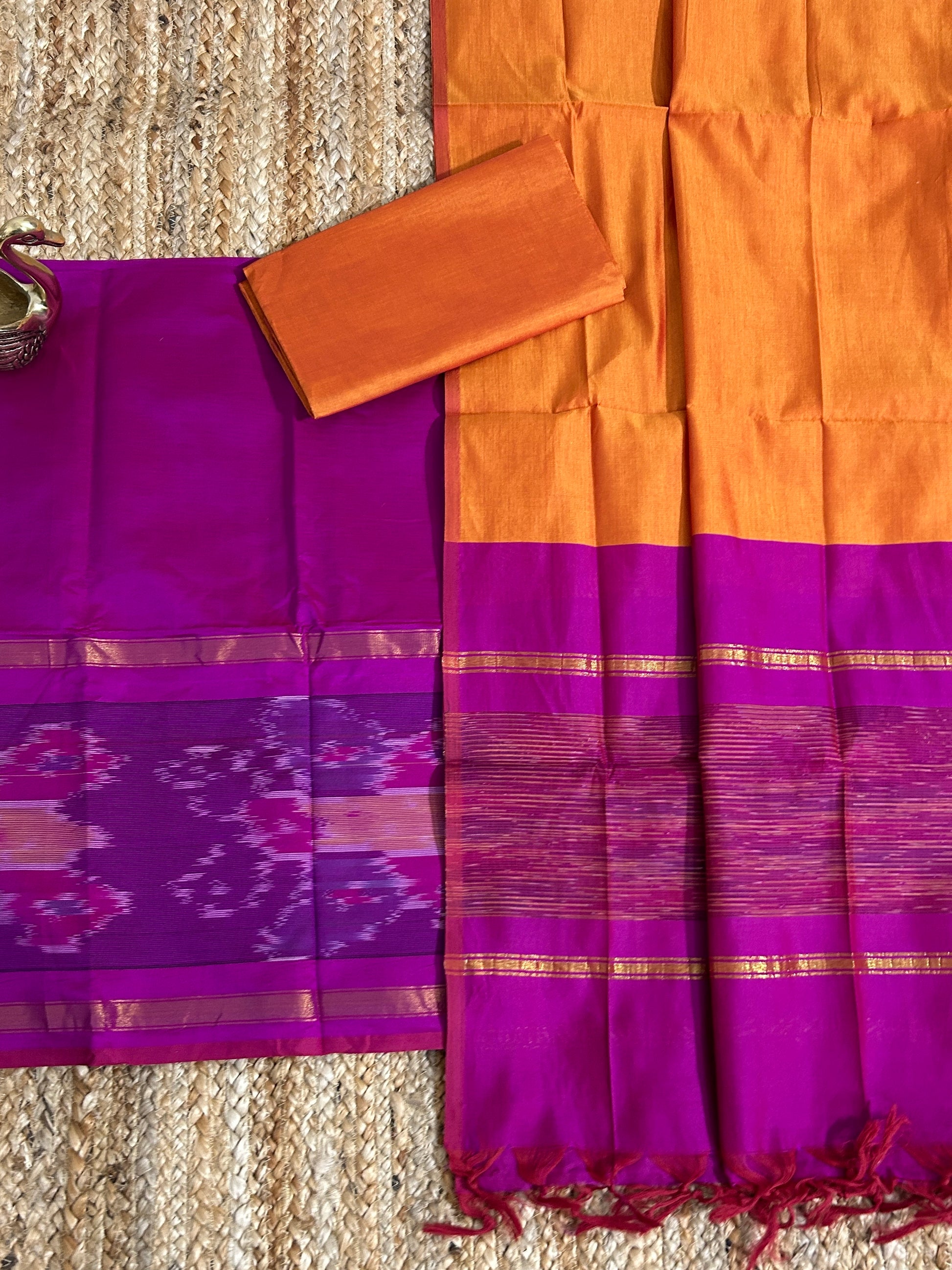 Ikat Cotton Silk Dress Material