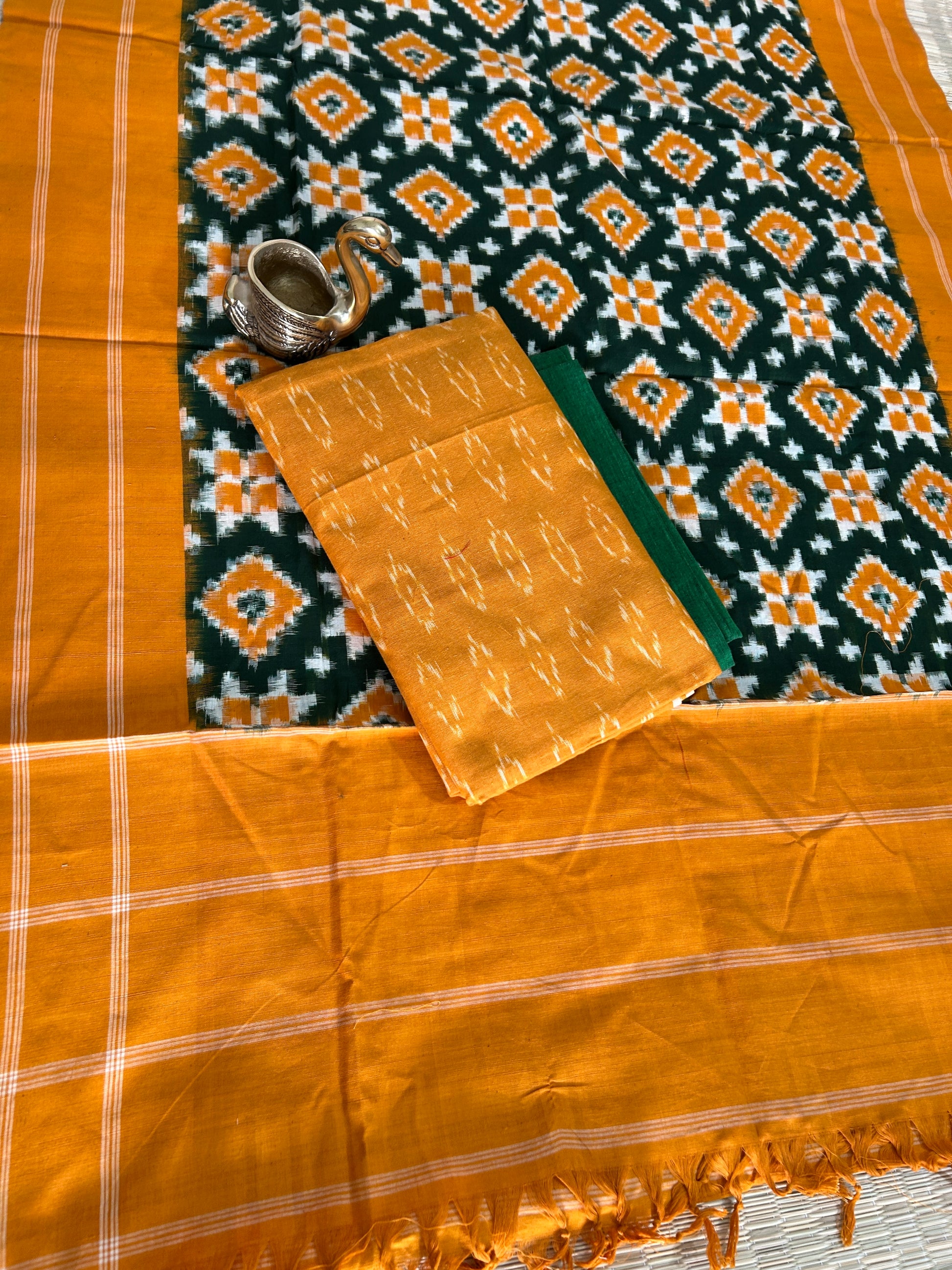 Telia Rumal Double Ikat Cotton Dress Material