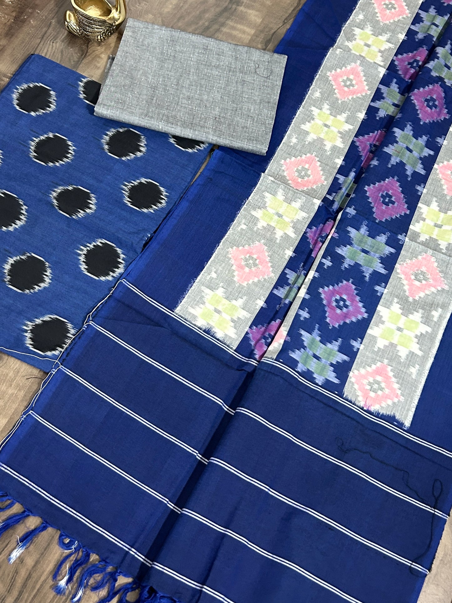 Telia Rumal Double Ikat Cotton Dress Material