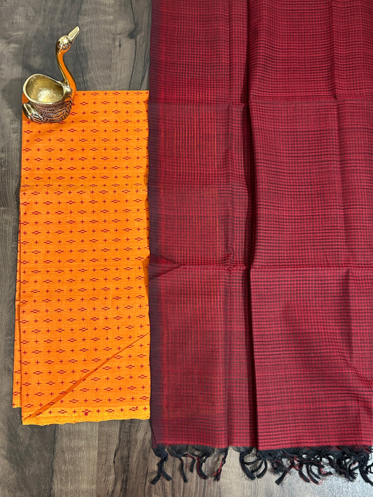 Mangalagiri Handloom Cotton Top Dupatta set