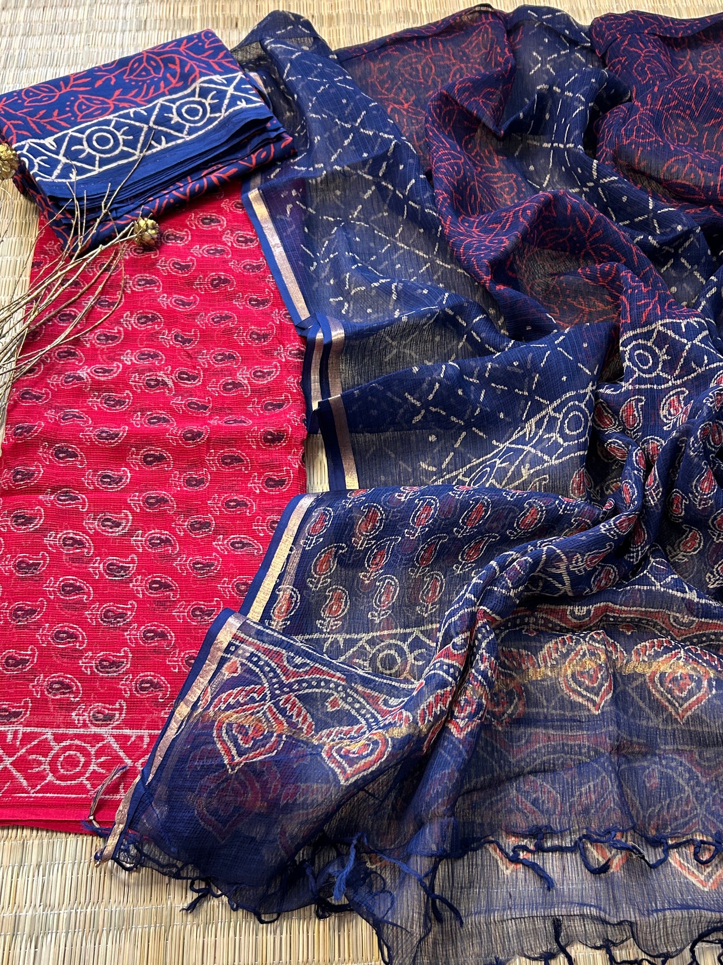 Hand BlockPrint Kota Doriya Dress Material