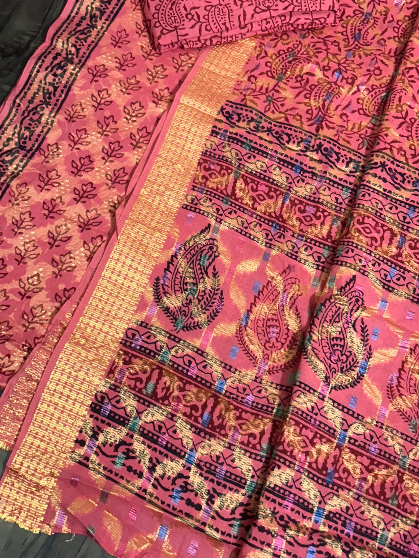 Bagh Print Cotton Dress Material