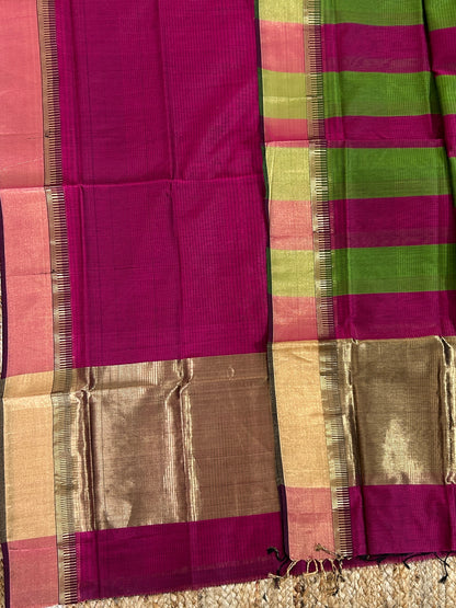 Maheshwari Silk Zari Cotton Dress Material