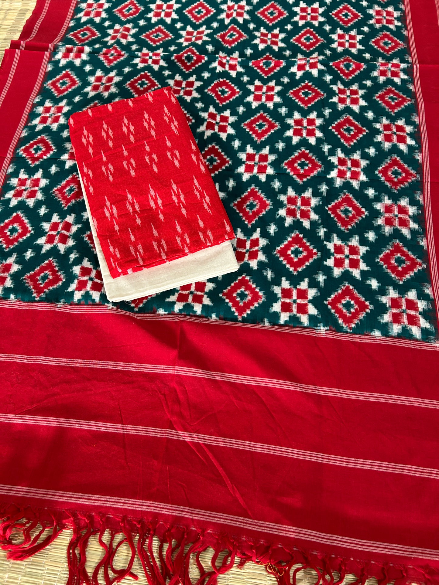 Telia Rumal Double Ikat Cotton Dress Material