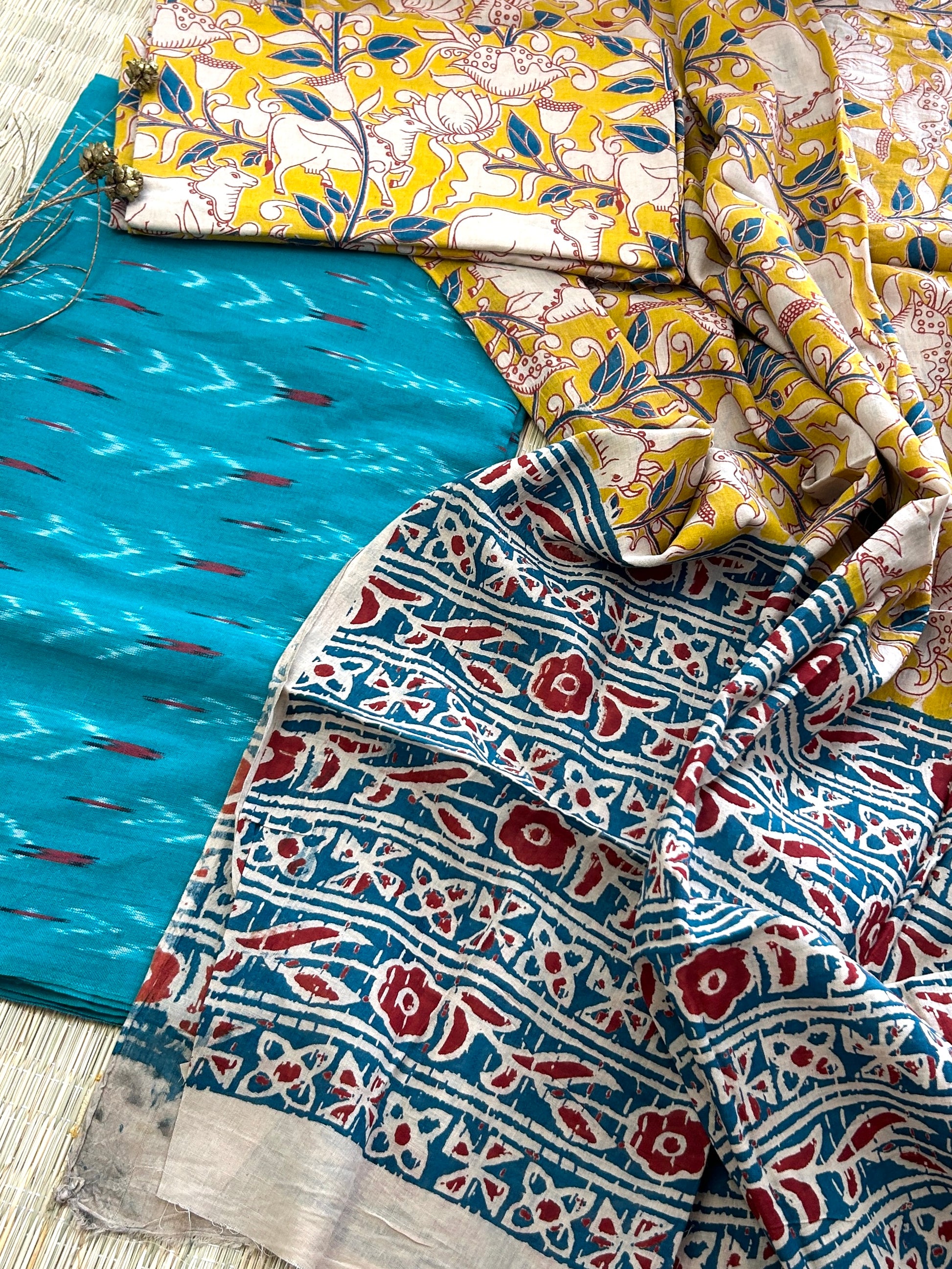 Ikat - Kalamkari Cotton Dress Material