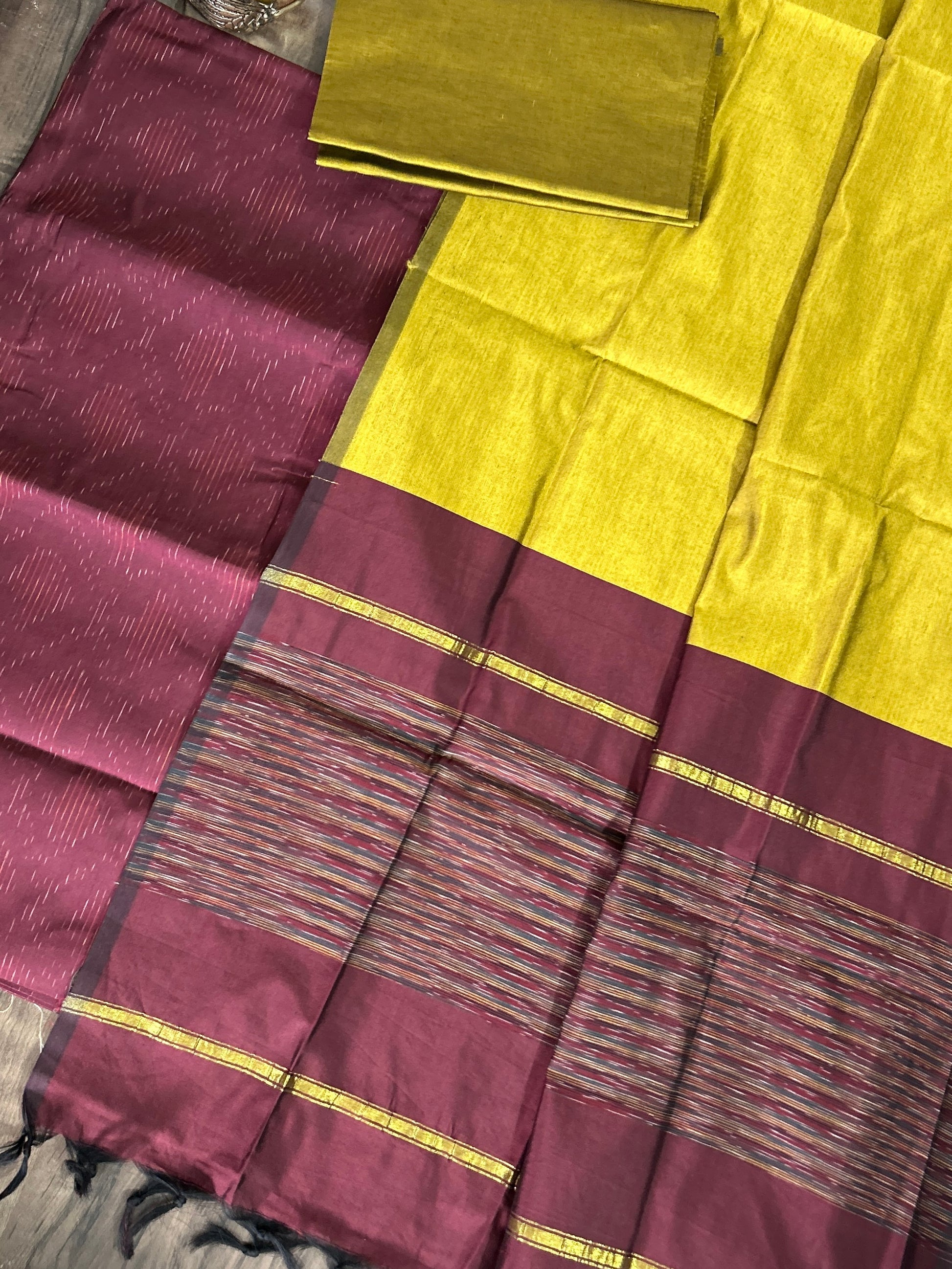 Ikat Cotton Silk Dress Material
