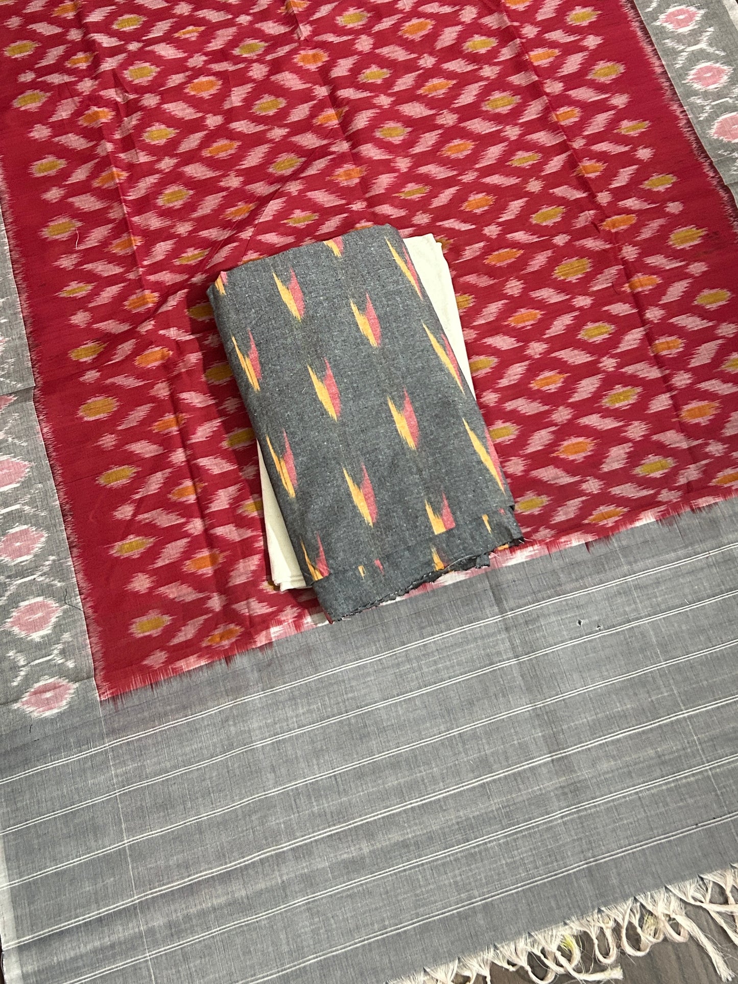 Double Ikat Cotton Dress Material