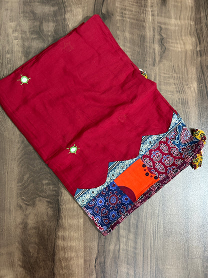 vAppliqué and Mirror Work Cotton Dupatta
