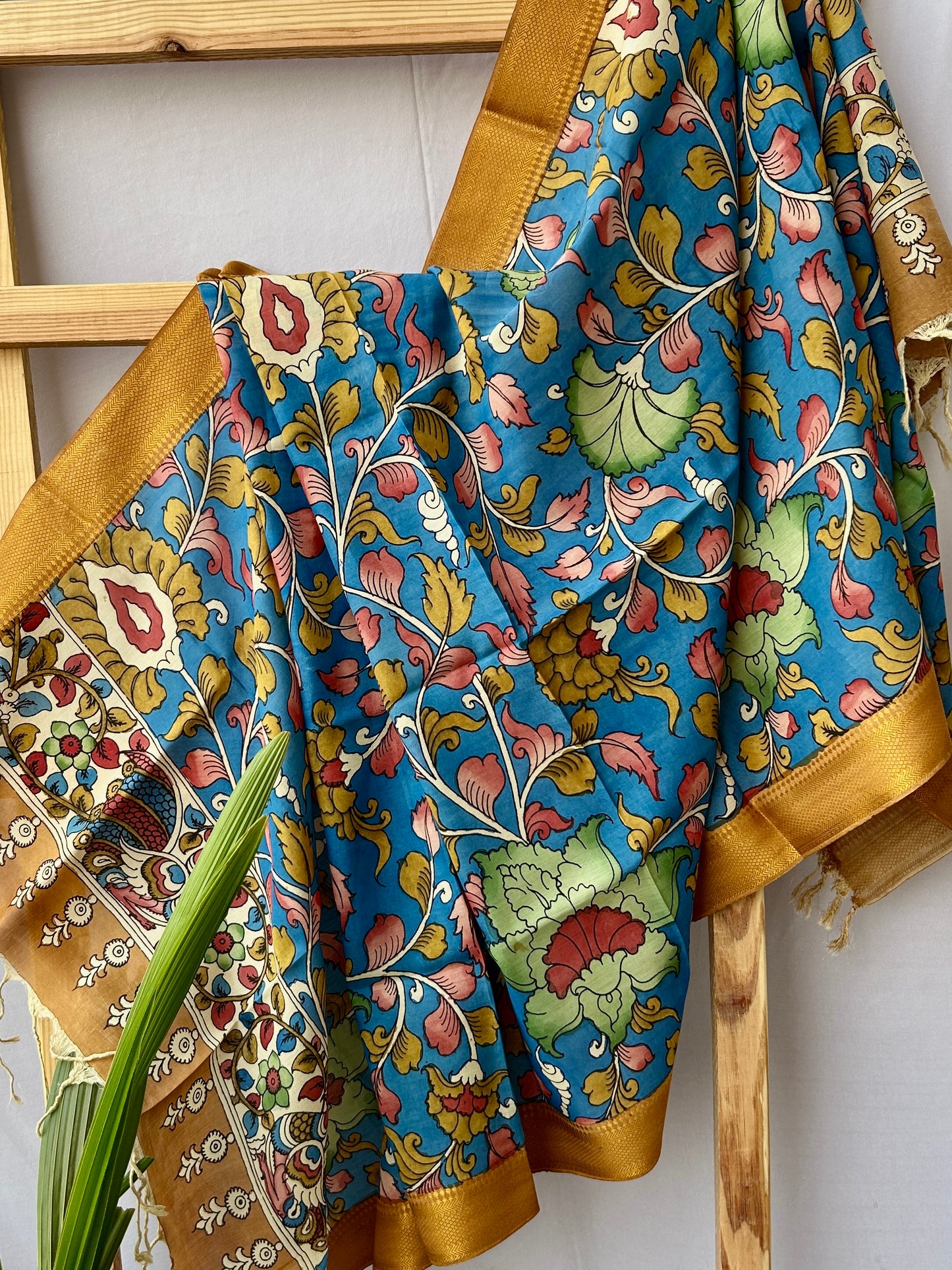 Kalamkari Hand Painted Silk Dupatta