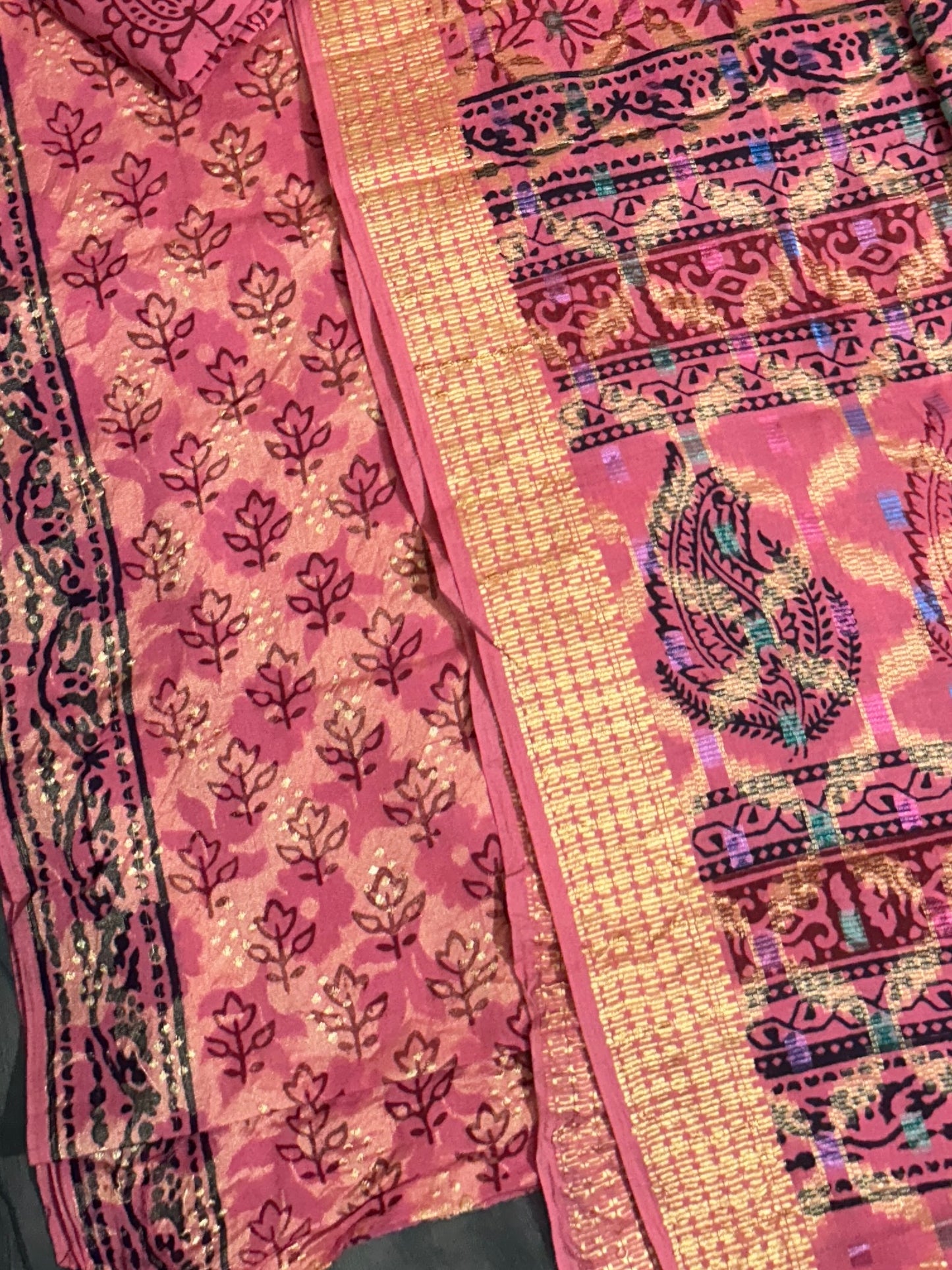 Bagh Print Cotton Dress Material