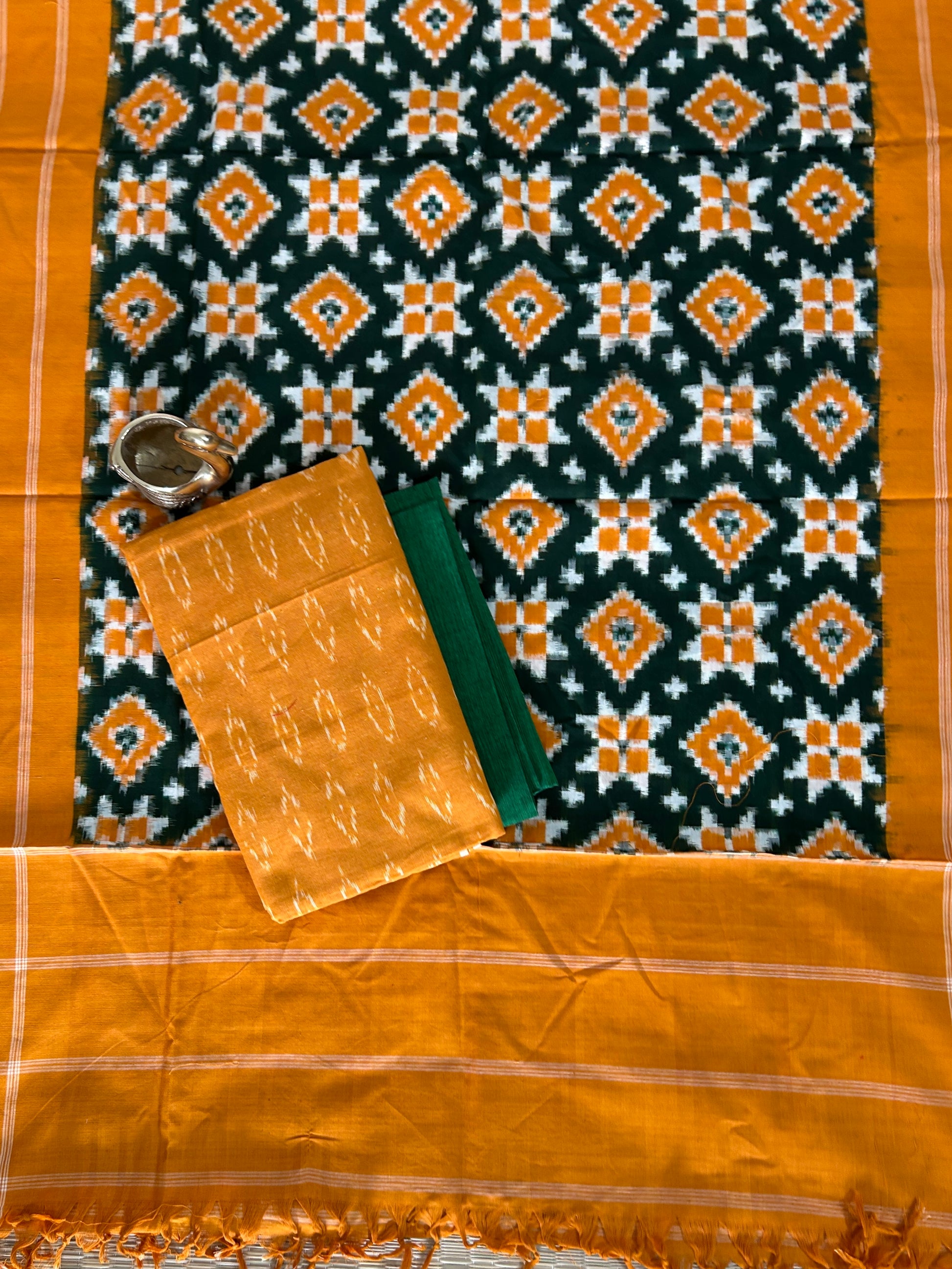 Telia Rumal Double Ikat Cotton Dress Material