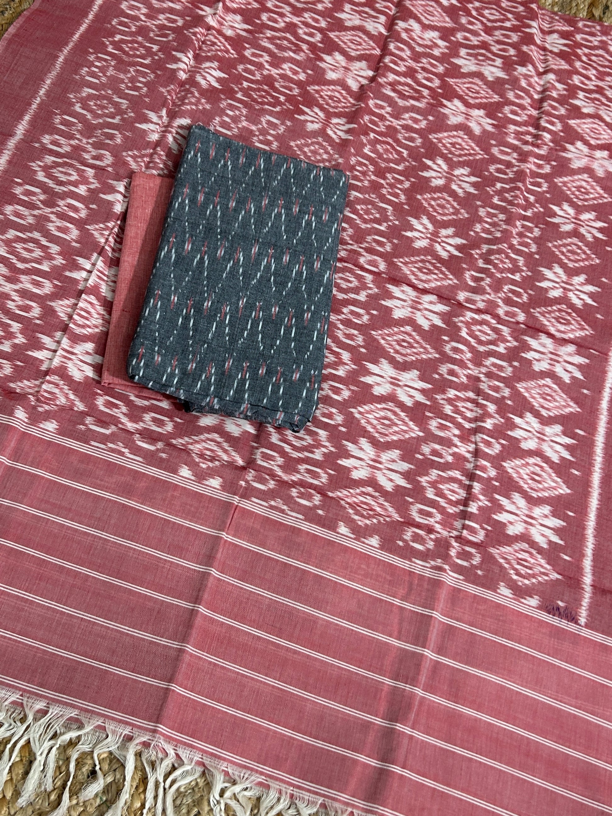 Double Ikat Cotton Dress Material