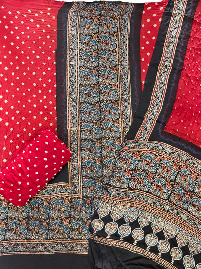 Ajrakh Bandhani Modal Silk 