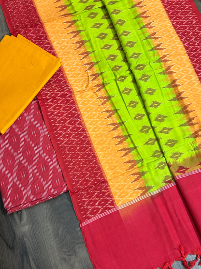 Double Ikat Cotton Dress Material