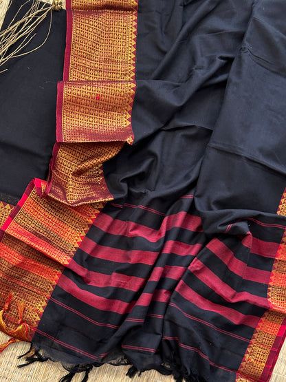 Narayanpet Cotton Dress Material with Zari Border