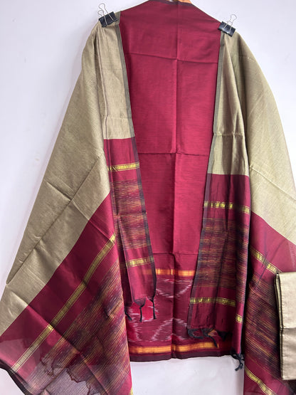 Ikat Cotton Silk Dress Material
