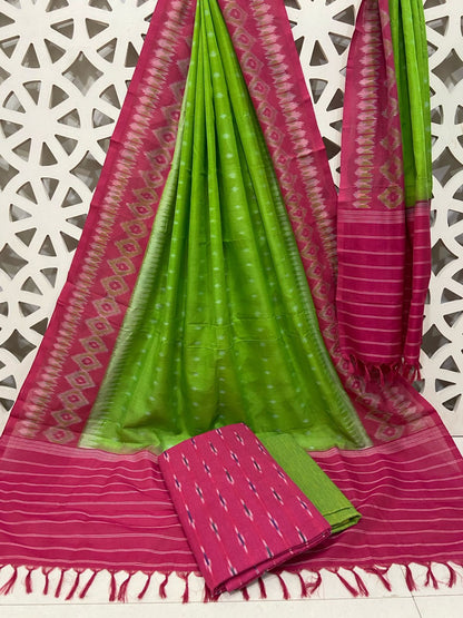 Double Ikat Cotton Dress Material