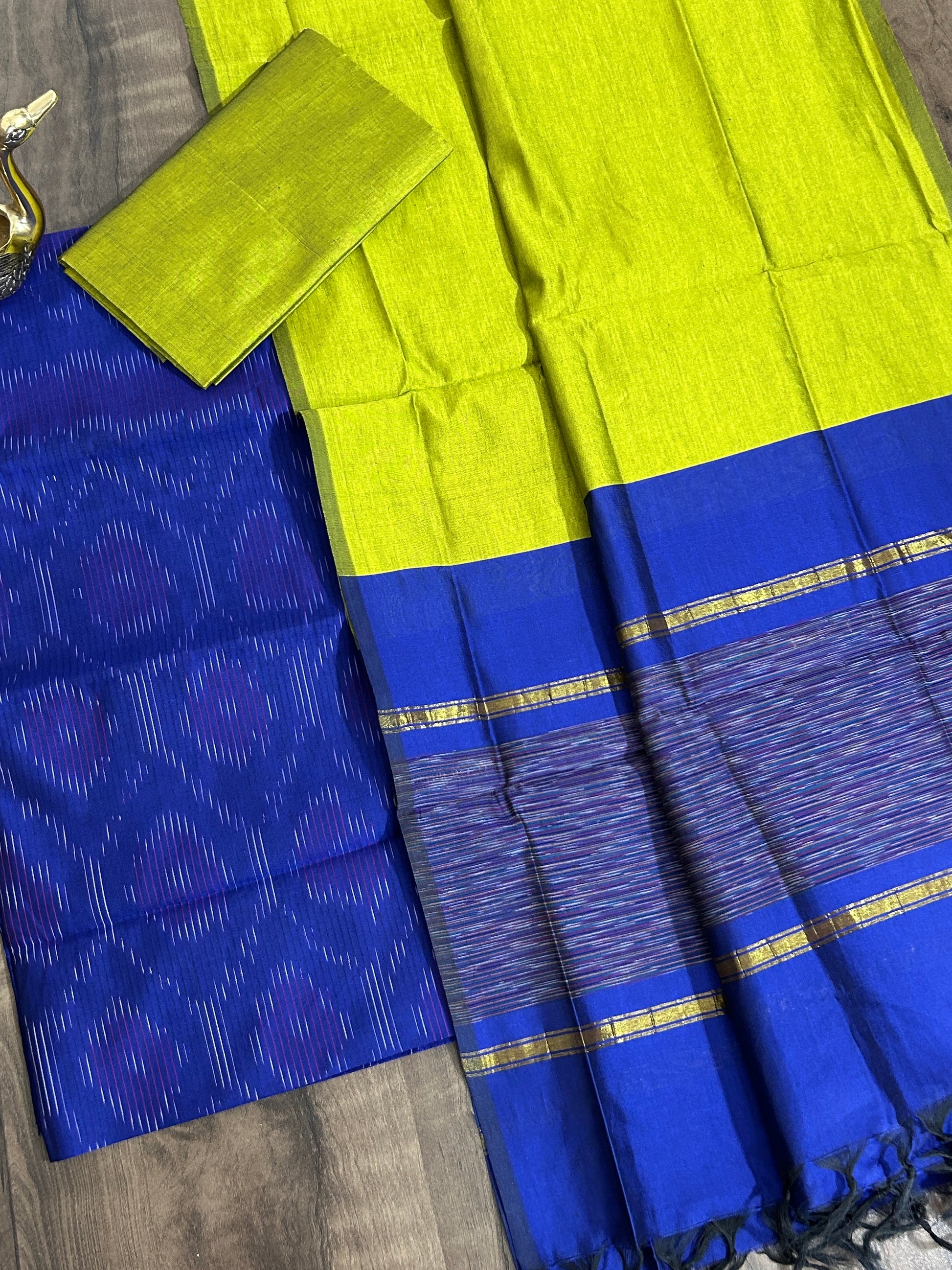 Ikat Cotton Silk Dress Material