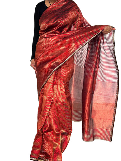 Chanderi Pure Silk Handloom Saree with Blouse