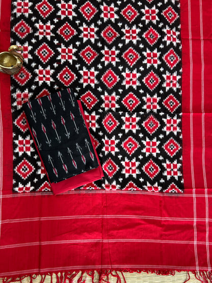 Telia Rumal Double Ikat Cotton Dress Material